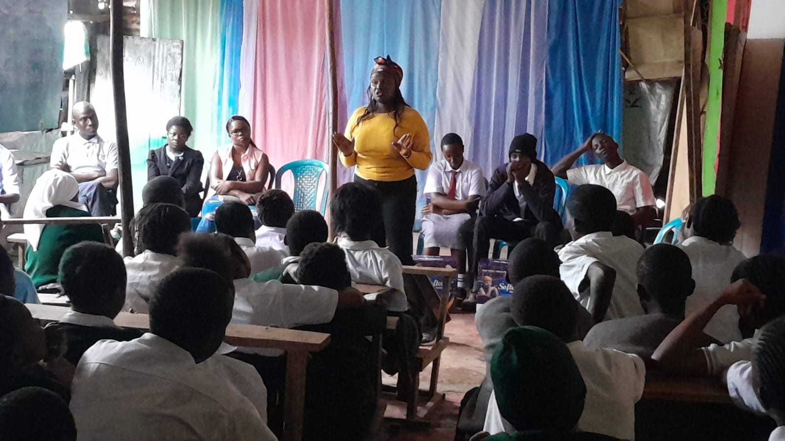 A mentor leading a session with school learners